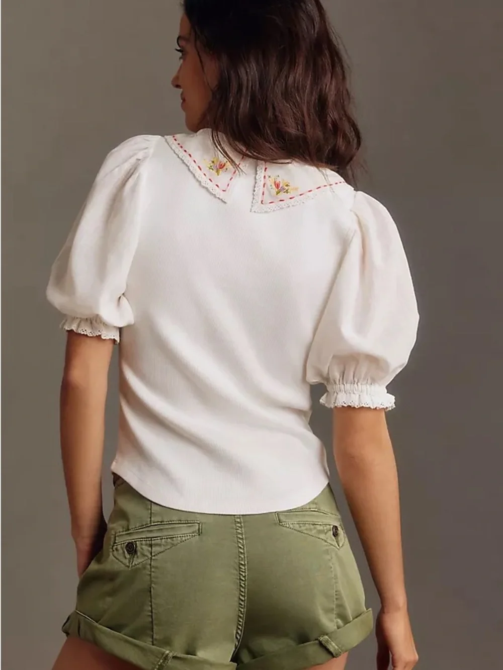 Anthropologie Short-Sleeve Collared Top
